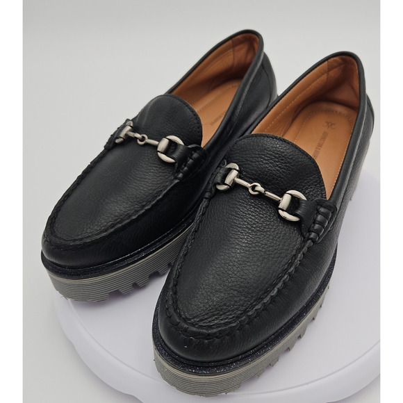 Johnston & Murphy Emmalyn Bit Loafer Black Leather Lug Sole Comfort Womes Sz 8.5 - Picture 1 of 16